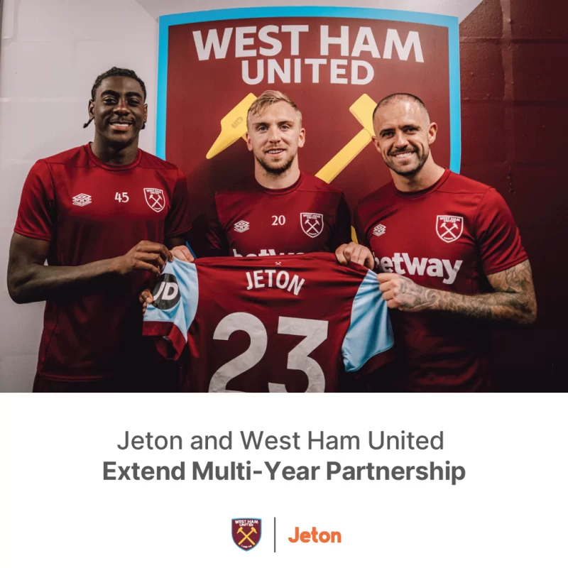 Jeton e il West Ham United raggiungono un accordo di sponsorizzazione pluriennale